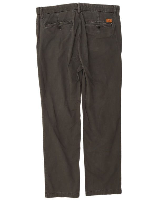 Calças Chino retas masculinas Timberland W34 L32 algodão cinza