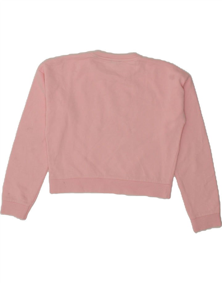 GUESS Girls Crop Graphic Sweatshirt Jumper 13-14 Years Pink Cotton Vintage Guess and Second-Hand Guess from Messina Hembry 