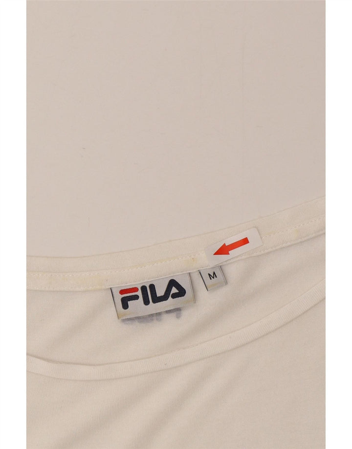 Camiseta feminina Fila Oversized Top UK 14 médio listrado branco