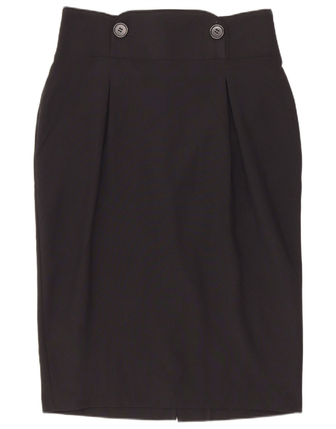Saia lápis feminina Marks & Spencer Reino Unido 10 pequena W26 poliéster preto