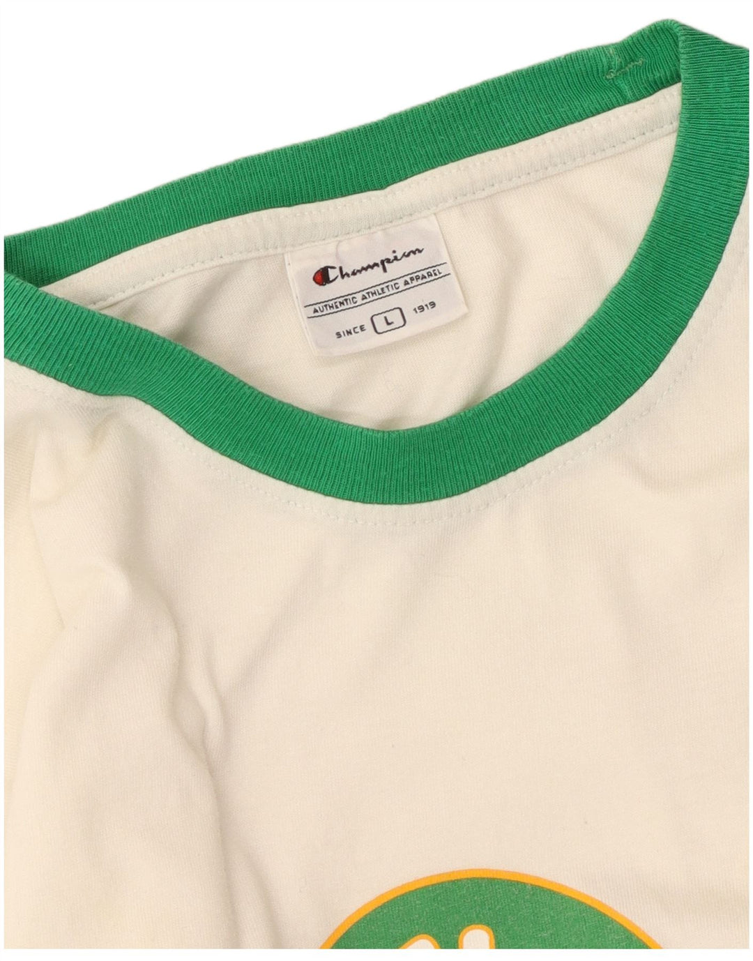 Camiseta feminina Champion Celtics com estampa gráfica grande branca