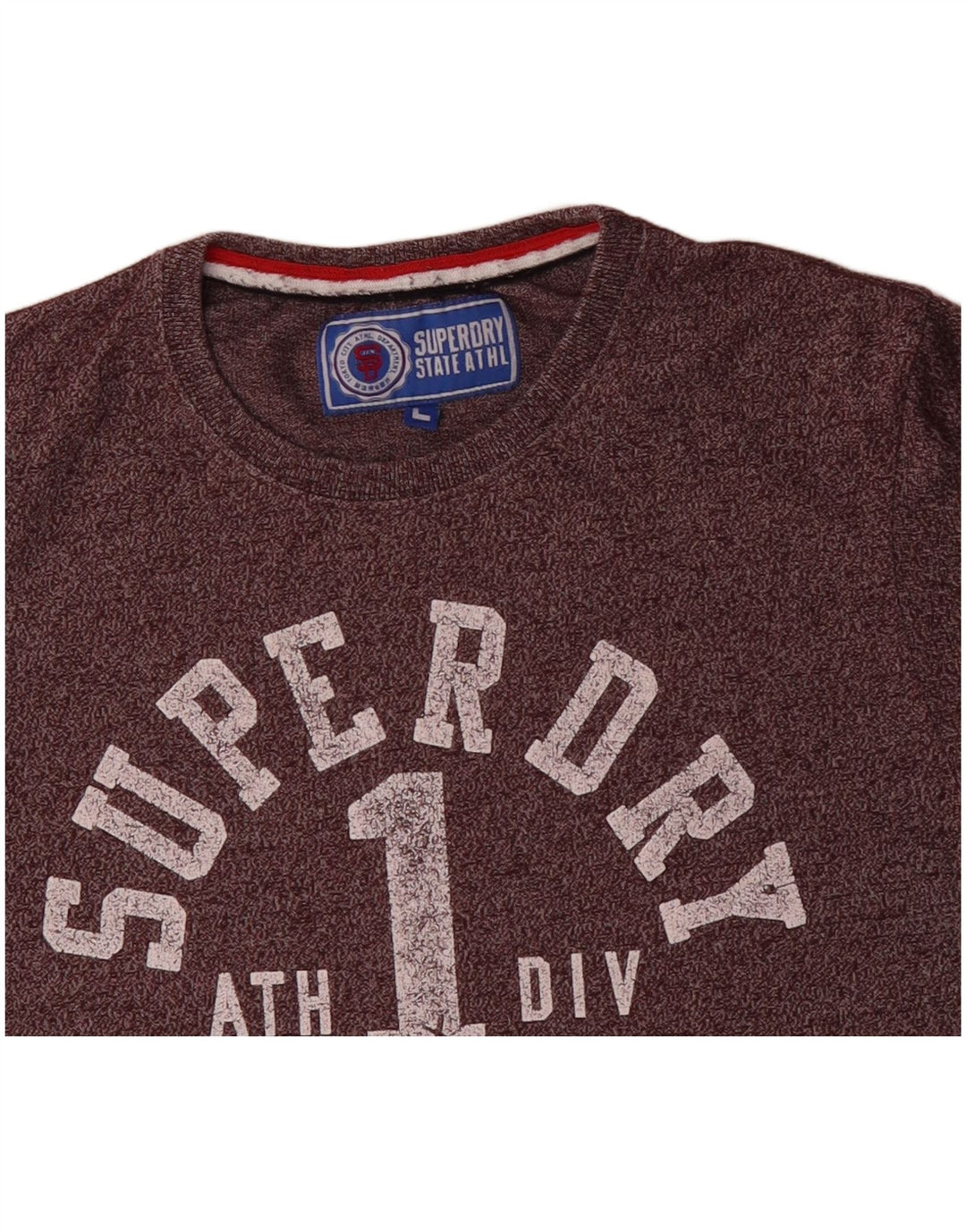 Camiseta masculina gráfica SUPERDRY grande algodão manchado roxo