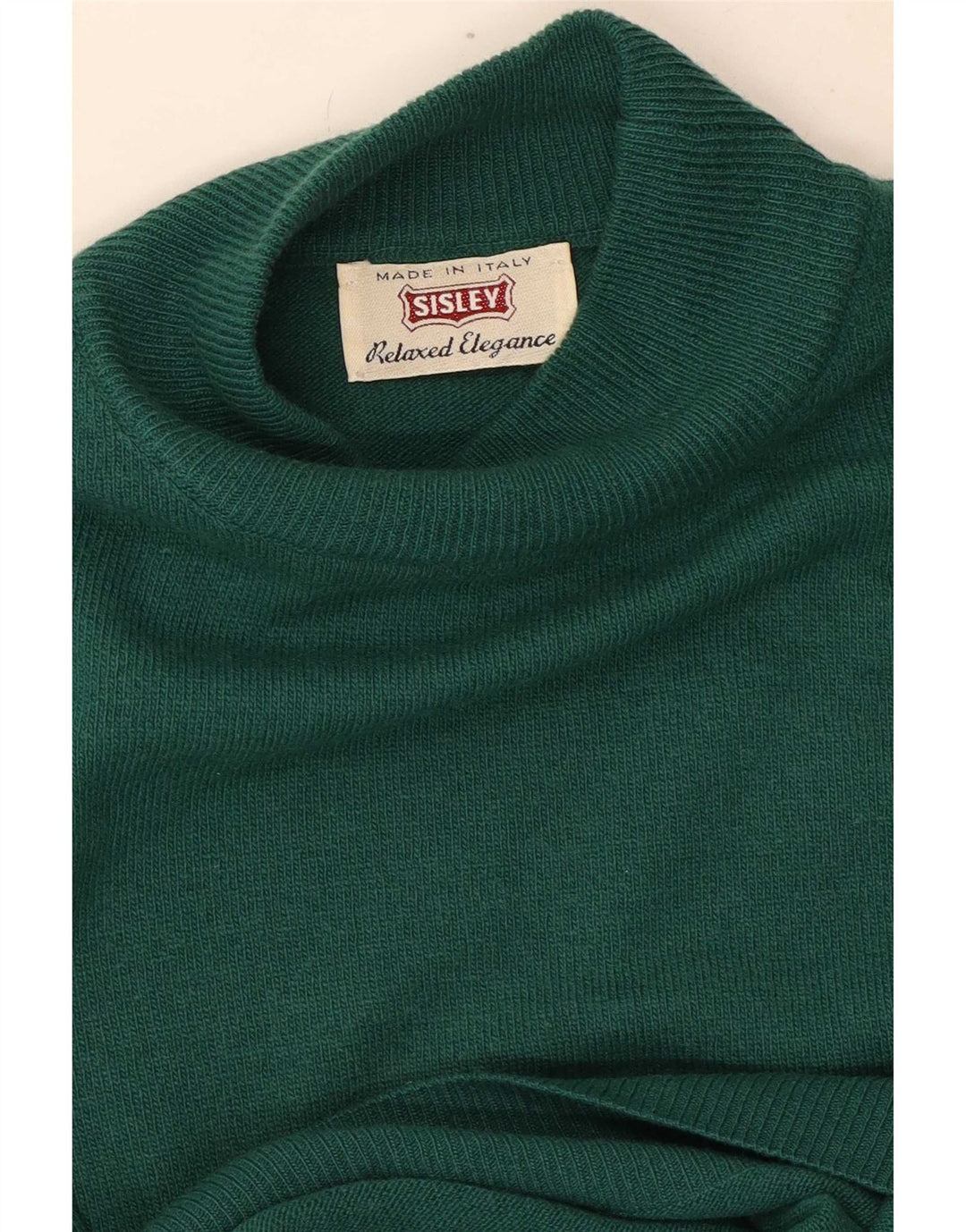 Suéter masculino Sisley com gola tartaruga grande verde