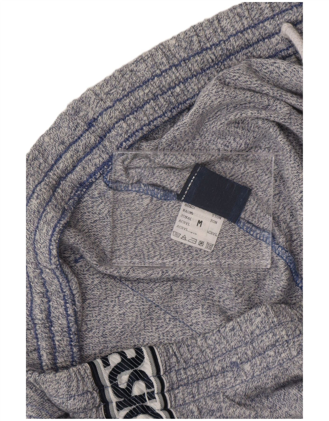 Calça de treino masculina ASICS Graphic azul marinho médio algodão manchado