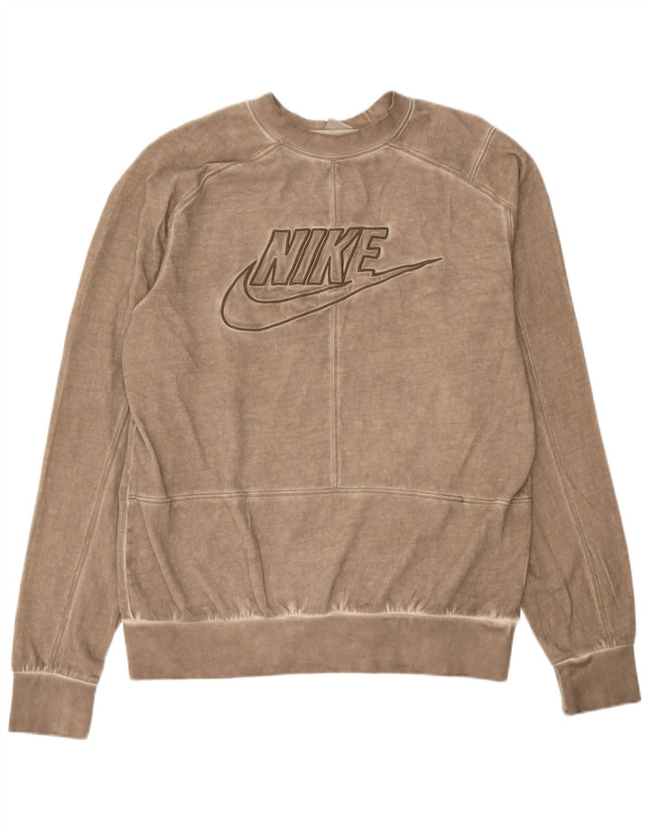 Nike masculino gráfico moletom jumper médio bege algodão
