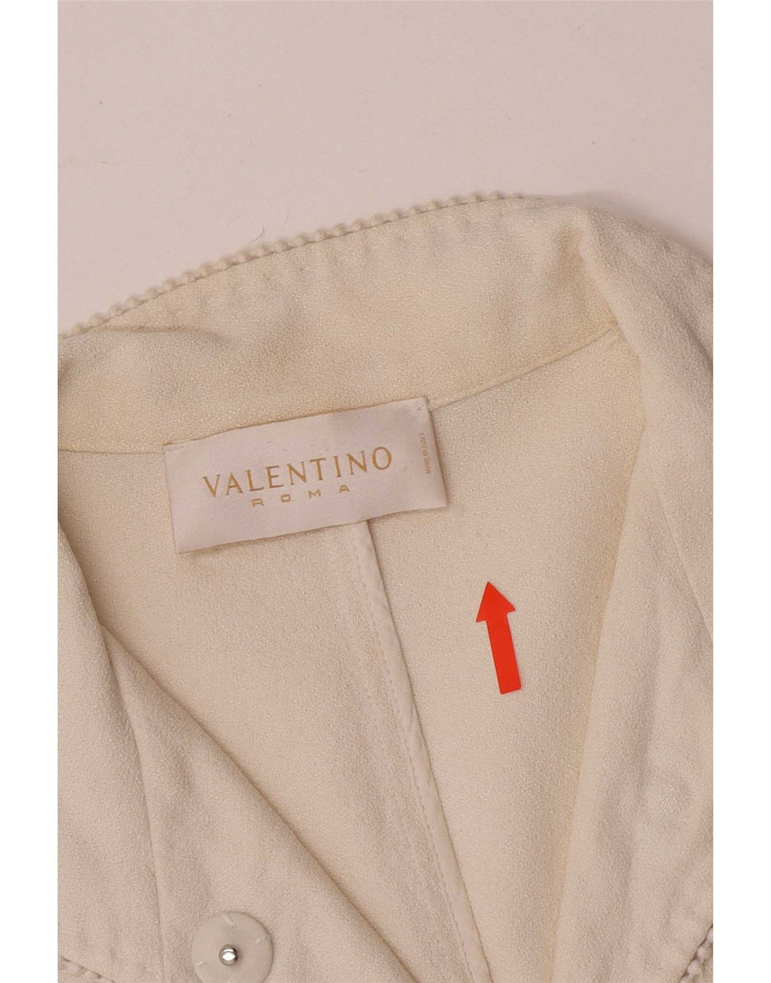 Jaqueta Blazer Feminina Valentino Crop 1 Botão IT 44 Médio Off White Algodão