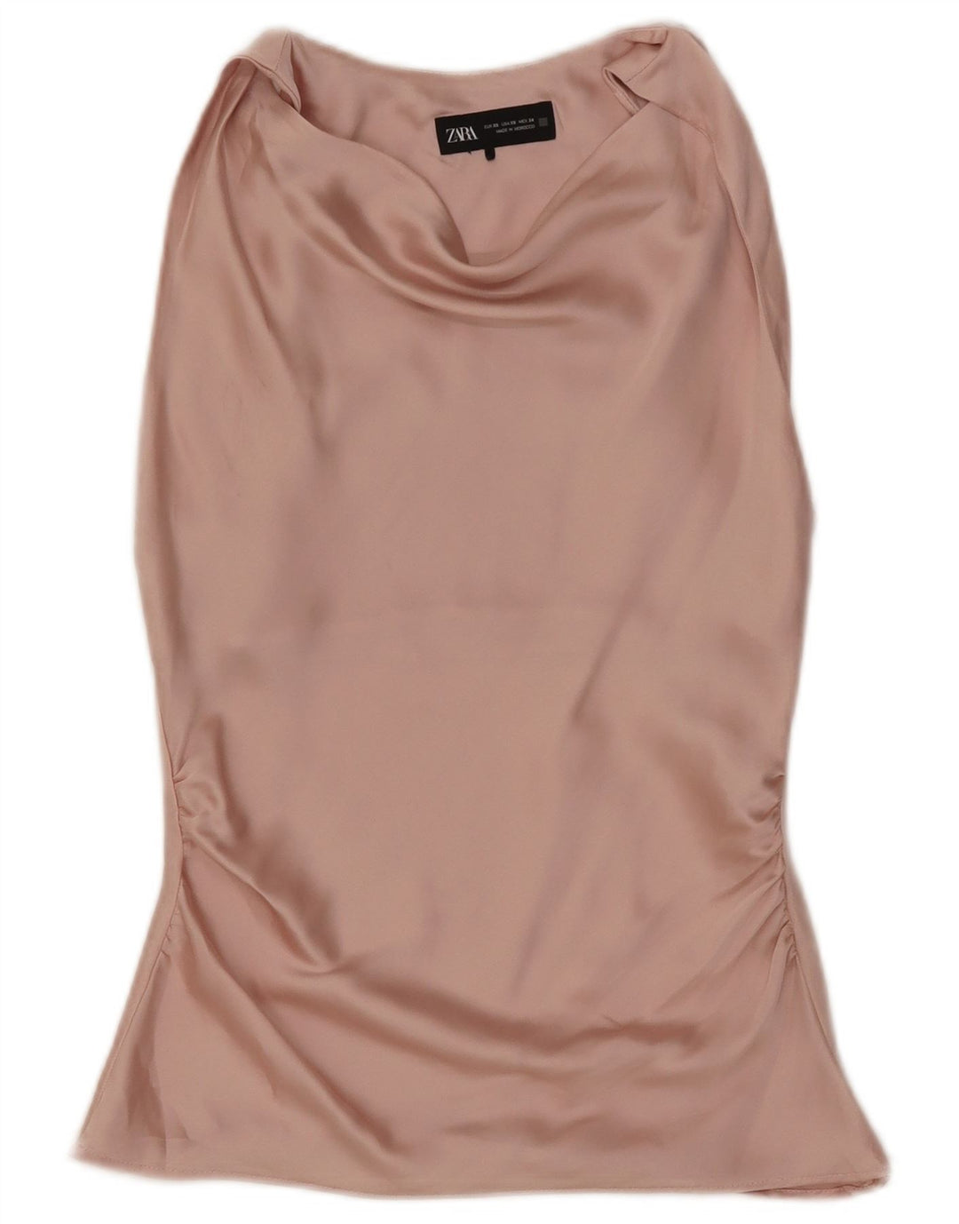 Blusa feminina sem mangas Zara Top UK 6 XS rosa poliéster