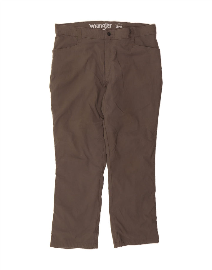 WRANGLER Womens Straight Casual Trousers W38 L30 Brown Nylon Vintage Wrangler and Second-Hand Wrangler from Messina Hembry 