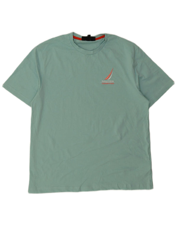 Camiseta feminina gráfica Nautica UK 16 grande algodão verde