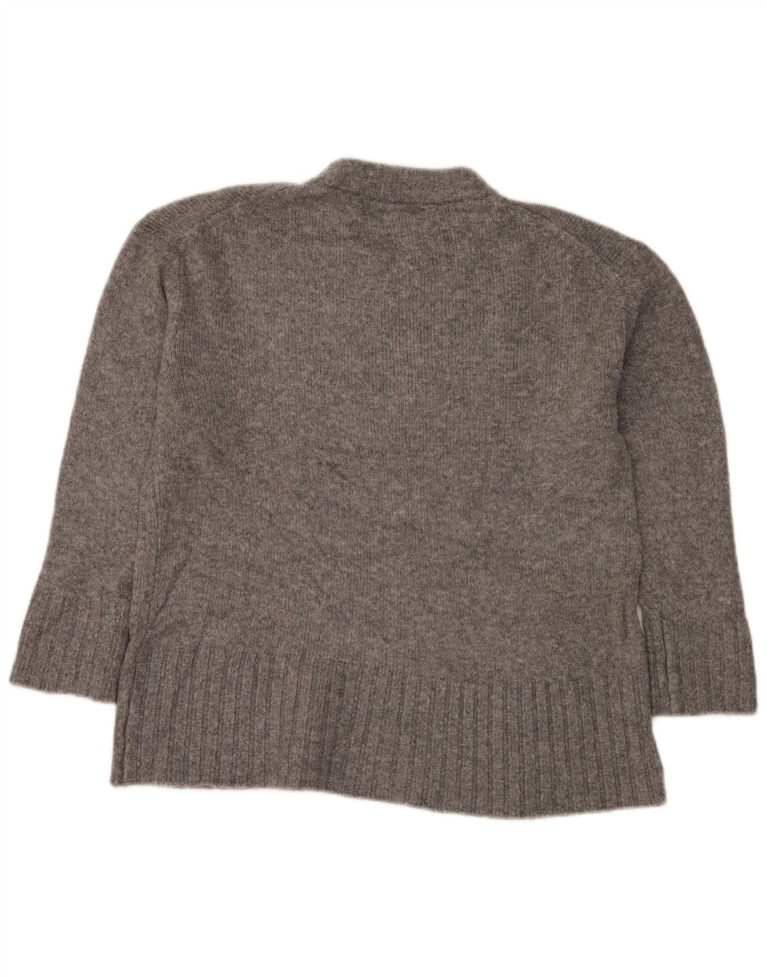 Zara Suéter feminino oversized com gola redonda Reino Unido 10 pequeno cinza manchado