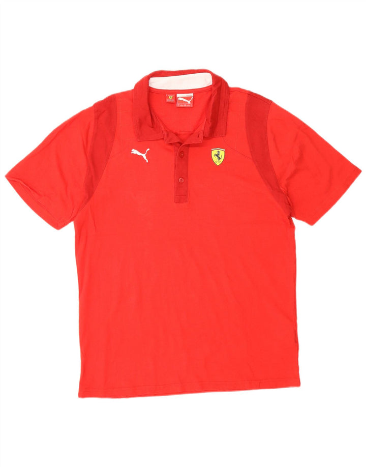 Camisa polo masculina Ferrari Ferrari pequena algodão vermelho
