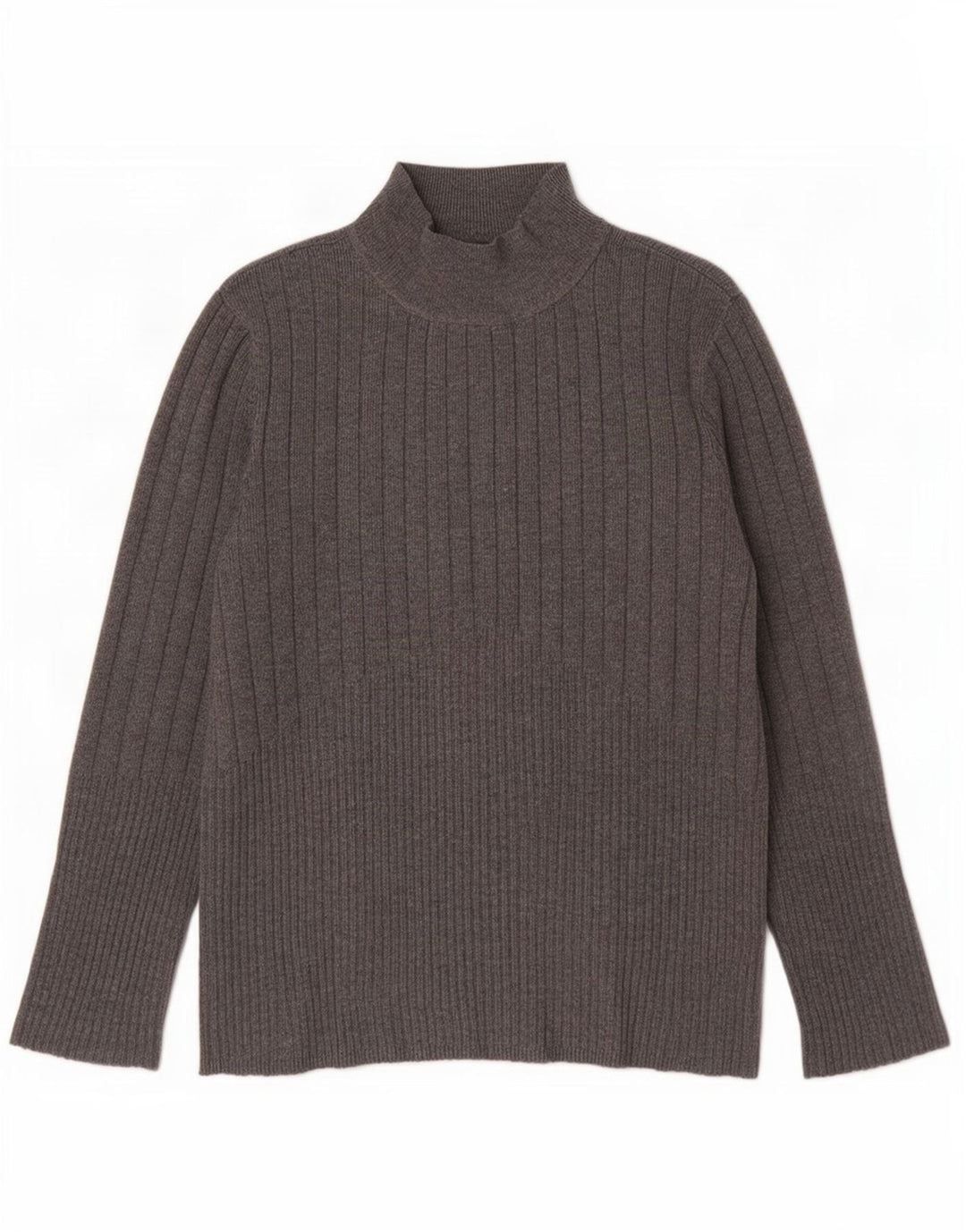 Suéter feminino Marks & Spencer com gola tartaruga Reino Unido 12 viscose cinza médio