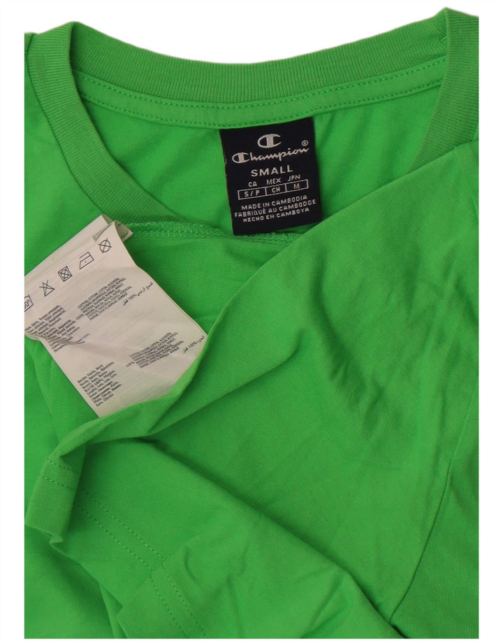 CAMPEÃO Camiseta masculina gráfica top pequeno algodão verde
