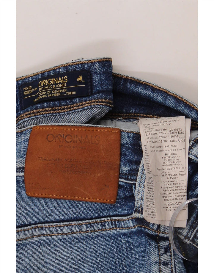 JACK & JONES Calça Jeans Masculina Slim W32 L30 Azul Algodão