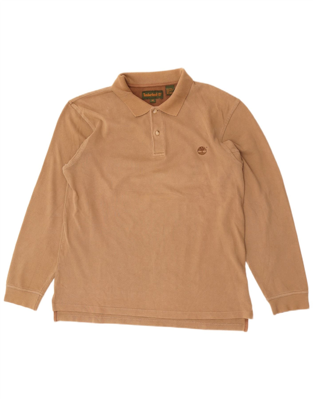 Camisa polo masculina de manga comprida Timberland médio algodão bege