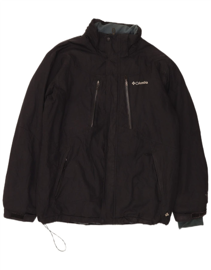 Jaqueta corta-vento masculina Columbia UK 40 grande nylon preto