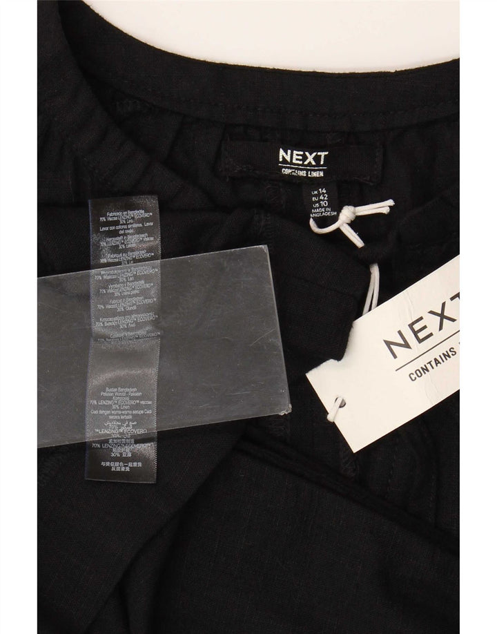 Próximo Vestido feminino evasê UK 14 grande viscose preta