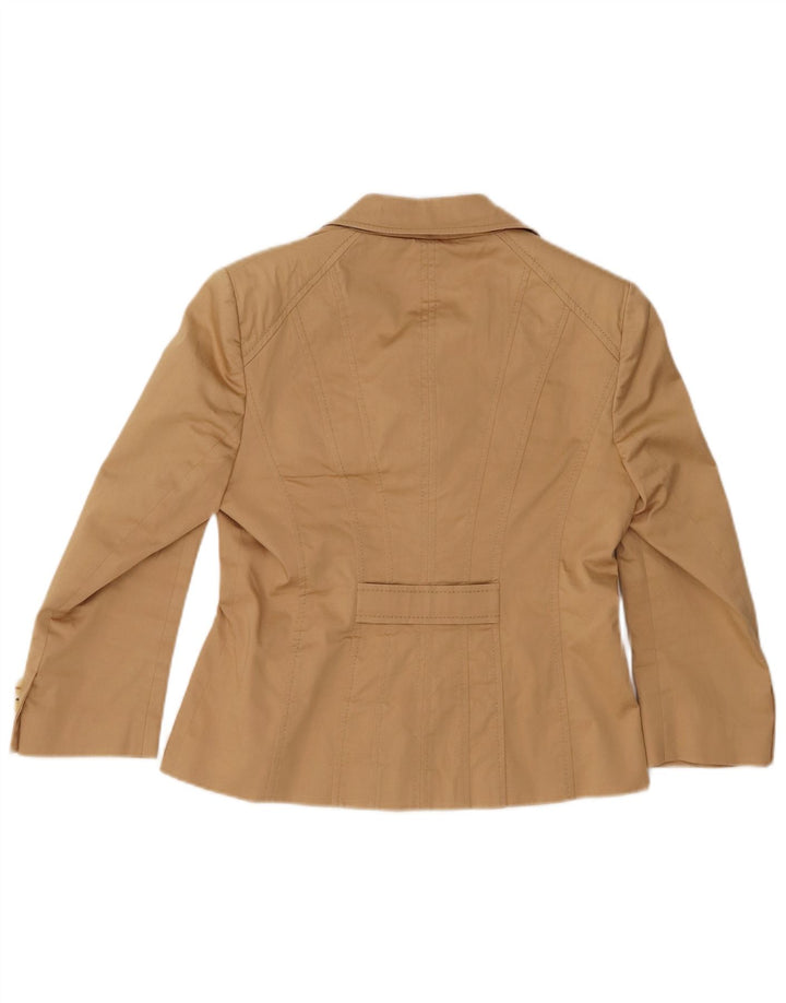 Jaqueta blazer feminina de 5 botões KAREN MILLEN Reino Unido 12 viscose bege médio