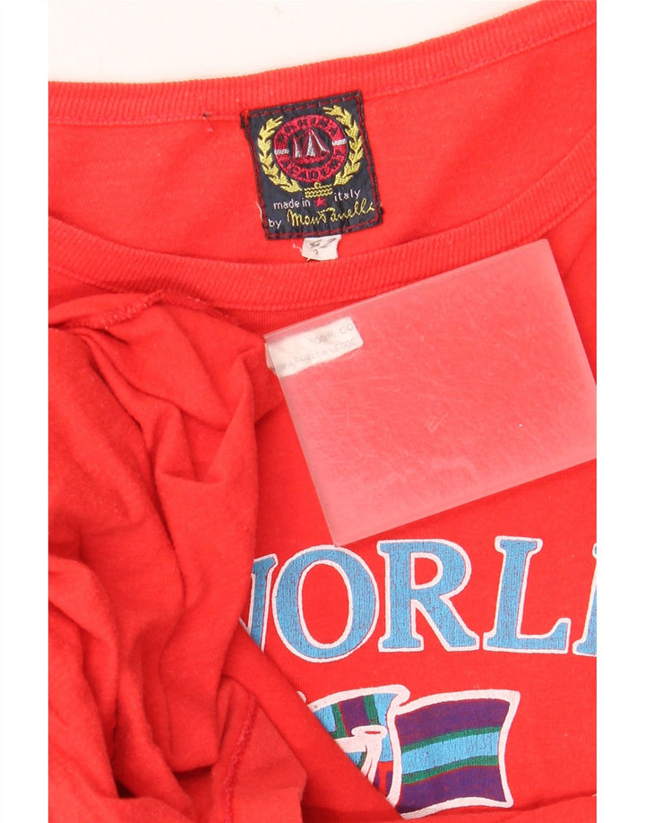 Camiseta feminina vintage grande com estampa gráfica IT 42 algodão vermelho médio