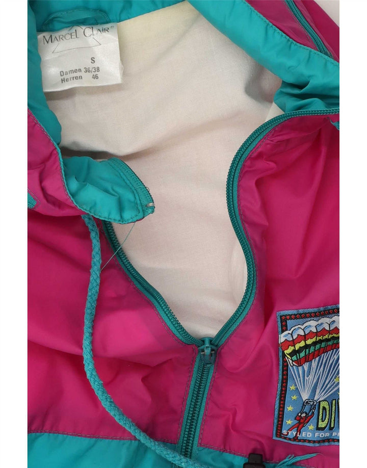 Jaqueta de chuva masculina Marcel Clair UK 36 pequeno bloco colorido multicolorido