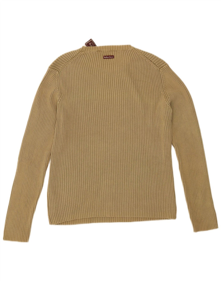 MARLBORO CLASSICS Suéter masculino com gola redonda, grande algodão cáqui