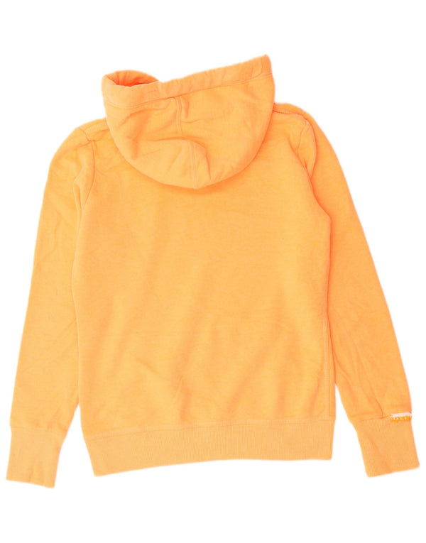 Suéter com capuz feminino Superdry UK 14 algodão laranja médio