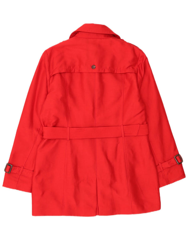 Casaco impermeável feminino Laura Ashley Reino Unido 14 poliéster vermelho médio