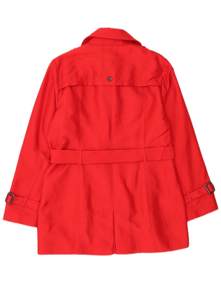 Casaco impermeável feminino Laura Ashley Reino Unido 14 poliéster vermelho médio
