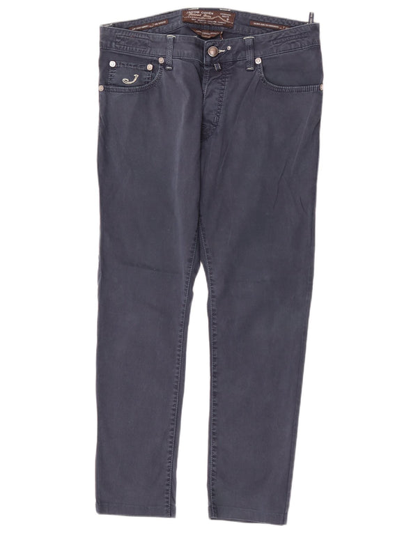 Calça masculina slim casual Jacob Cohen W33 L28 algodão azul marinho