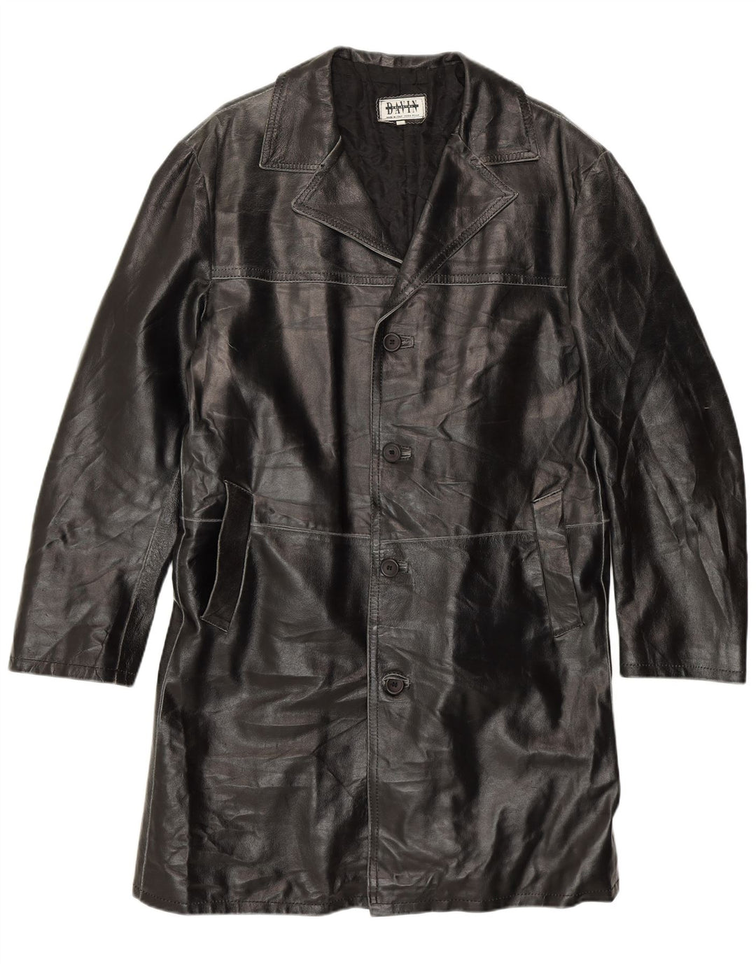 Casaco de couro masculino Davin Reino Unido 40 grande couro preto