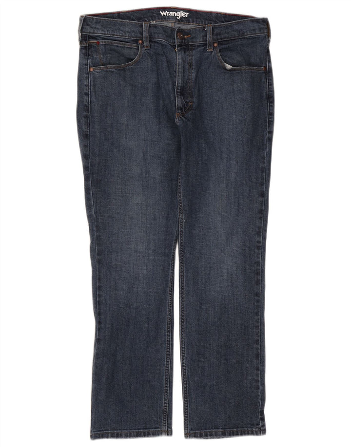 Wrangler Masculino Regular Straight Jeans W33 L30 Azul Algodão