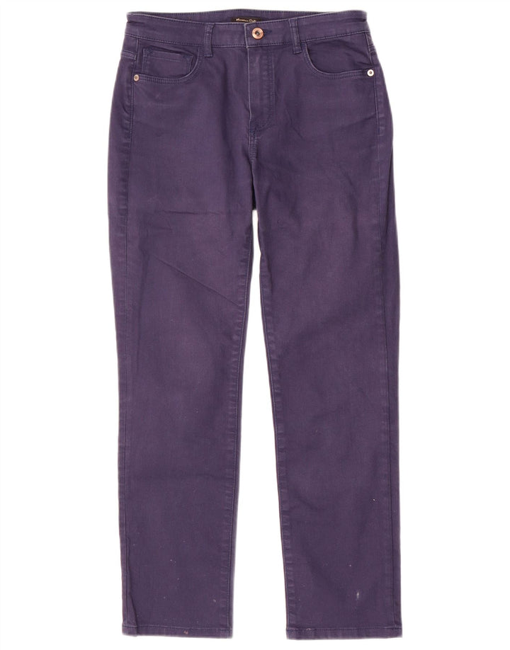 Calça casual justa feminina Massimo Dutti W26 L26 azul marinho