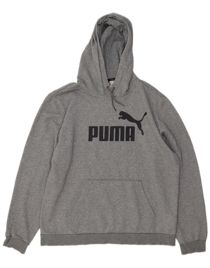 PUMA Mens Graphic Hoodie Jumper Grande Algodão Cinza