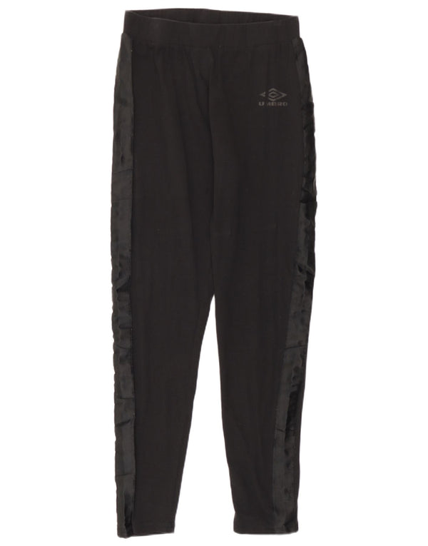 Leggings femininas da Umbro UK 14 grande algodão colorblock preto