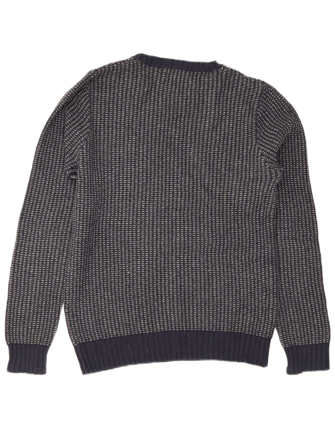 Suéter masculino Gant com gola redonda, algodão listrado azul marinho médio