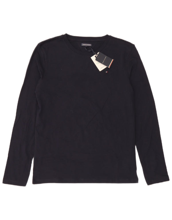 Tommy Hilfiger Meninos Top Manga Comprida 15-16 Anos Azul Marinho Algodão