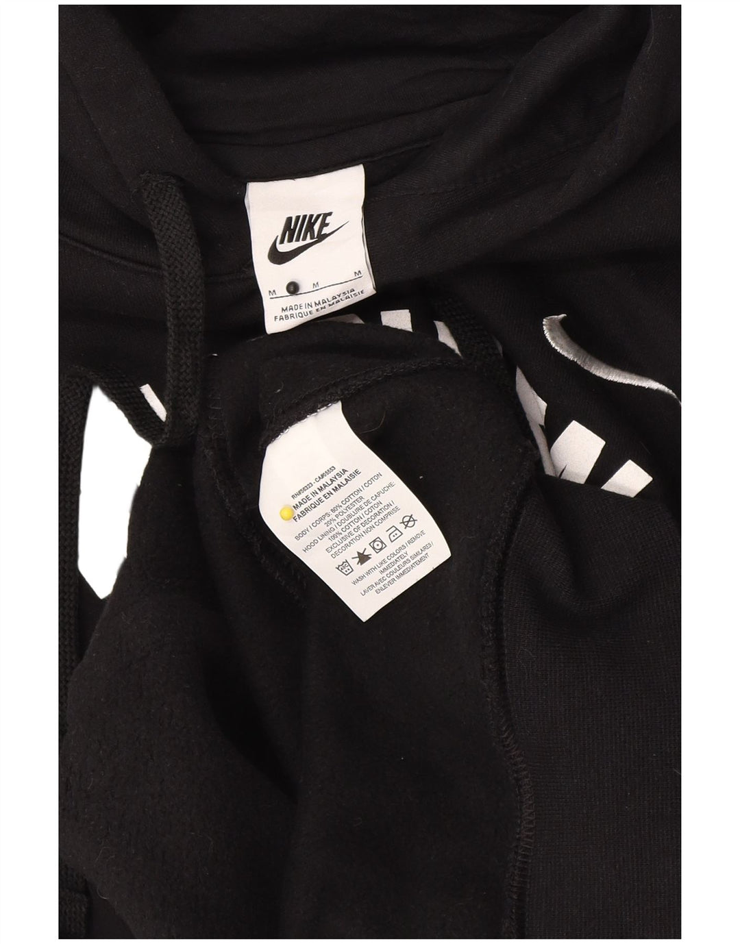 Nike masculino gráfico moletom com capuz médio algodão preto