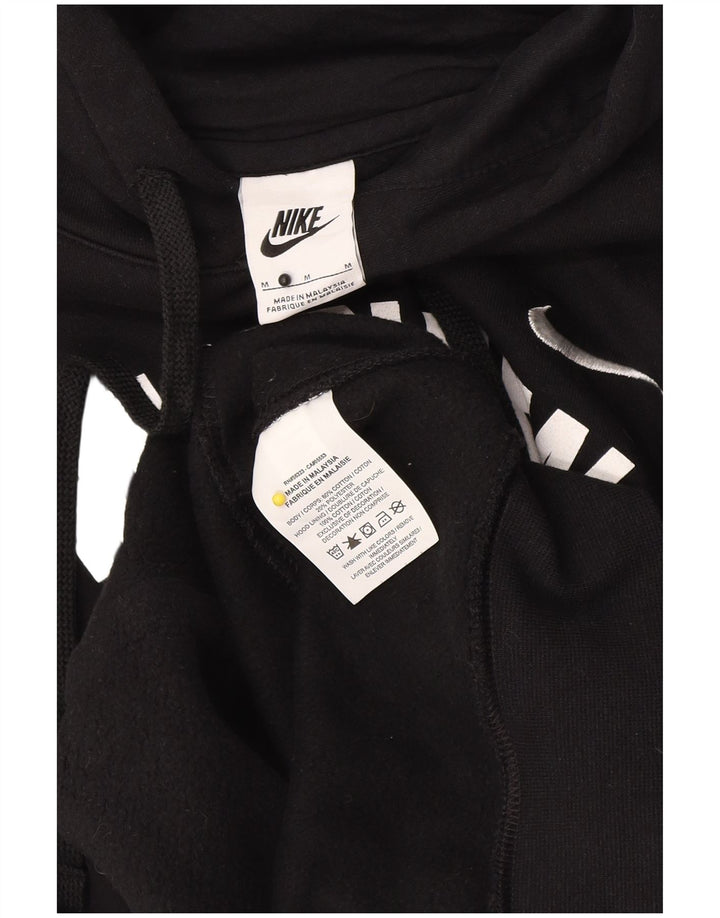 Nike masculino gráfico moletom com capuz médio algodão preto