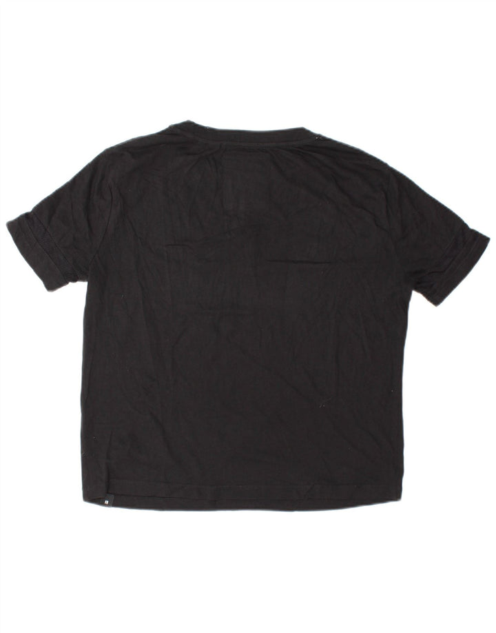 Camiseta feminina SUPERDRY com corte solto e estampa gráfica UK 10 pequena preta