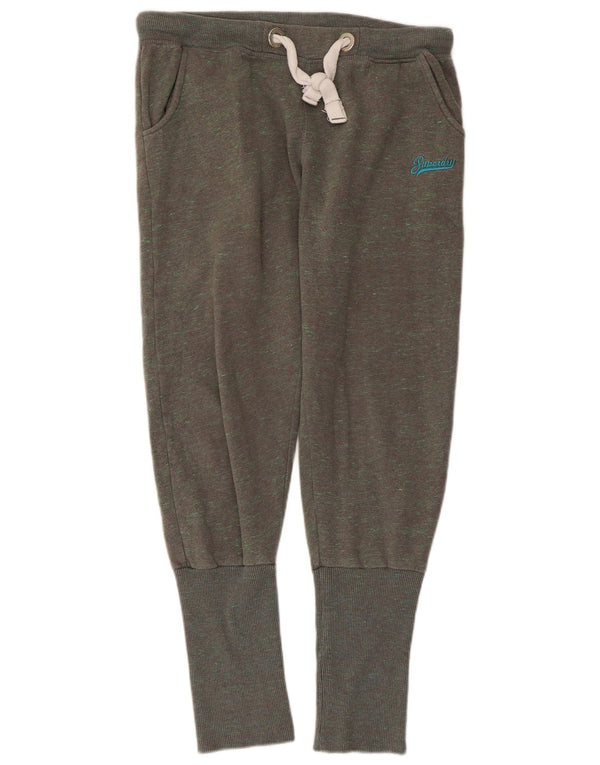 SUPERDRY Womens Tracksuit Trousers Joggers UK 14 Medium  Grey Flecked