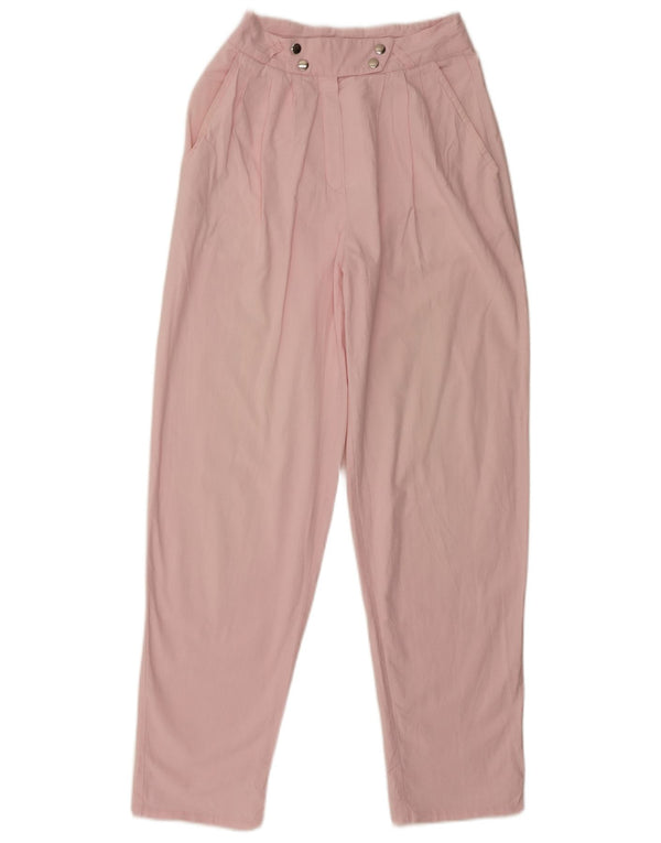Calça Chino Cônica Feminina Vintage Cintura Alta IT 36 XS W24 L29 Rosa