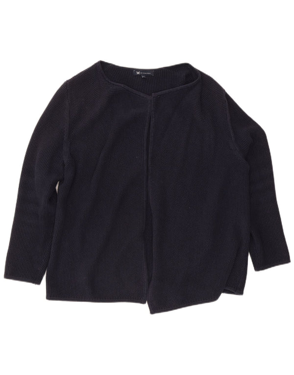 Suéter feminino Crew Clothing aberto cardigan Reino Unido 18 XL azul marinho algodão
