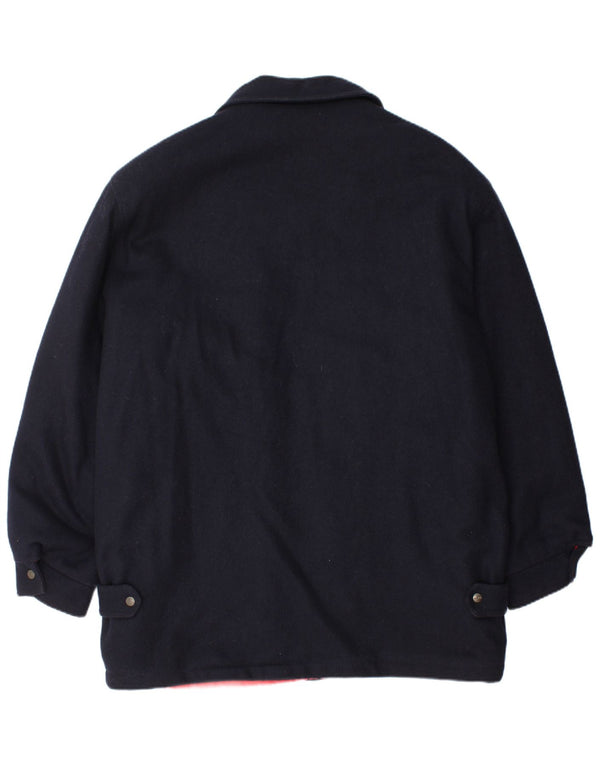 Polbot Mens Military Jacket UK 42 XL Navy Blue Wool