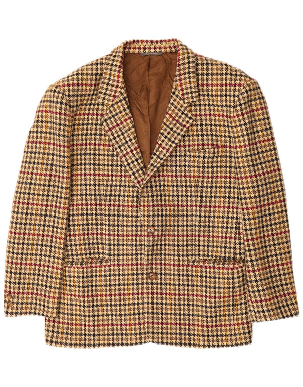 Jaqueta blazer masculina de 2 botões BYBLOS IT 52 XL bege Houndstooth lã