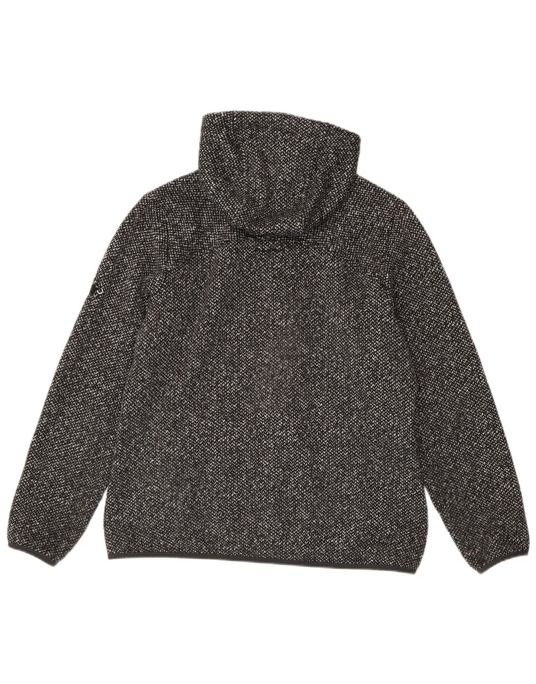Suéter feminino Mammut com capuz e zíper UK 18 XL cinza espinha de peixe poliéster