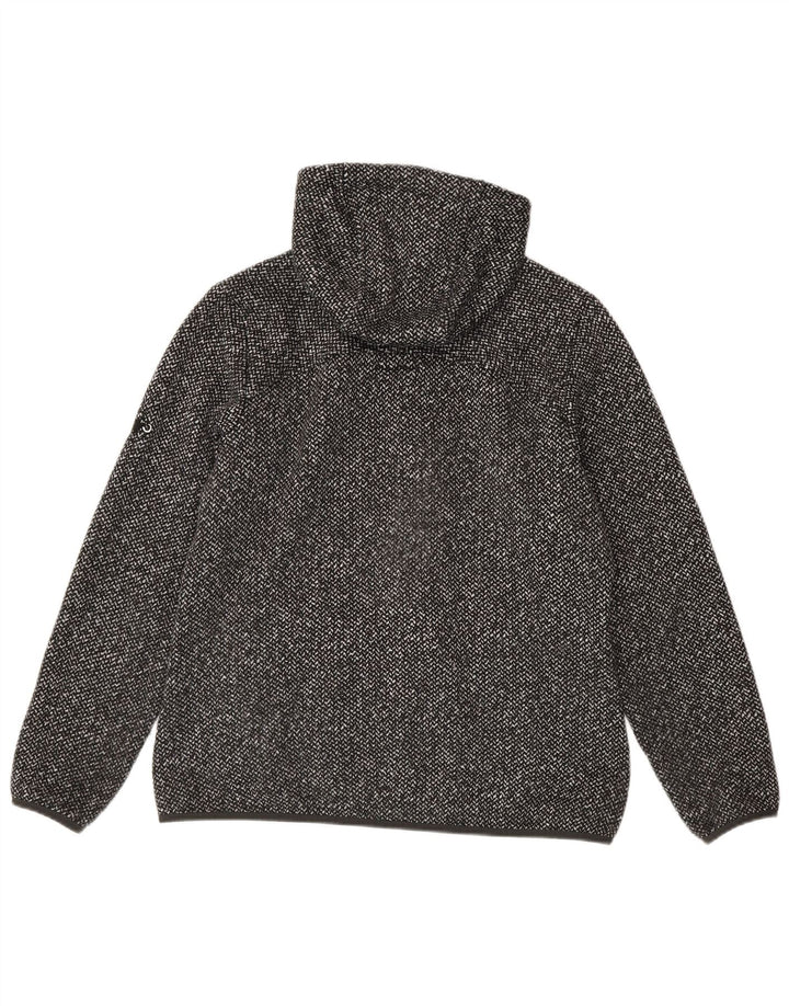 Suéter feminino Mammut com capuz e zíper UK 18 XL cinza espinha de peixe poliéster