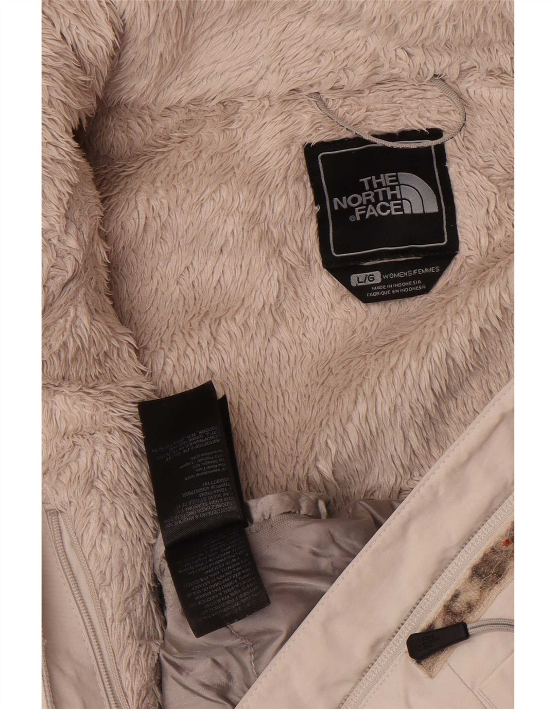 Jaqueta corta-vento feminina com capuz The North Face Reino Unido 16 grande poliéster cinza