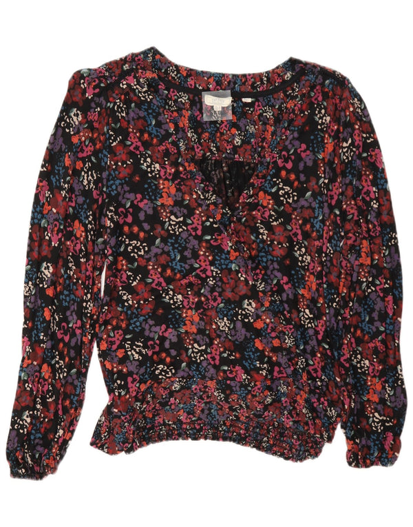 Blusa feminina de manga comprida Fat Face UK 12 floral multicolorido médio