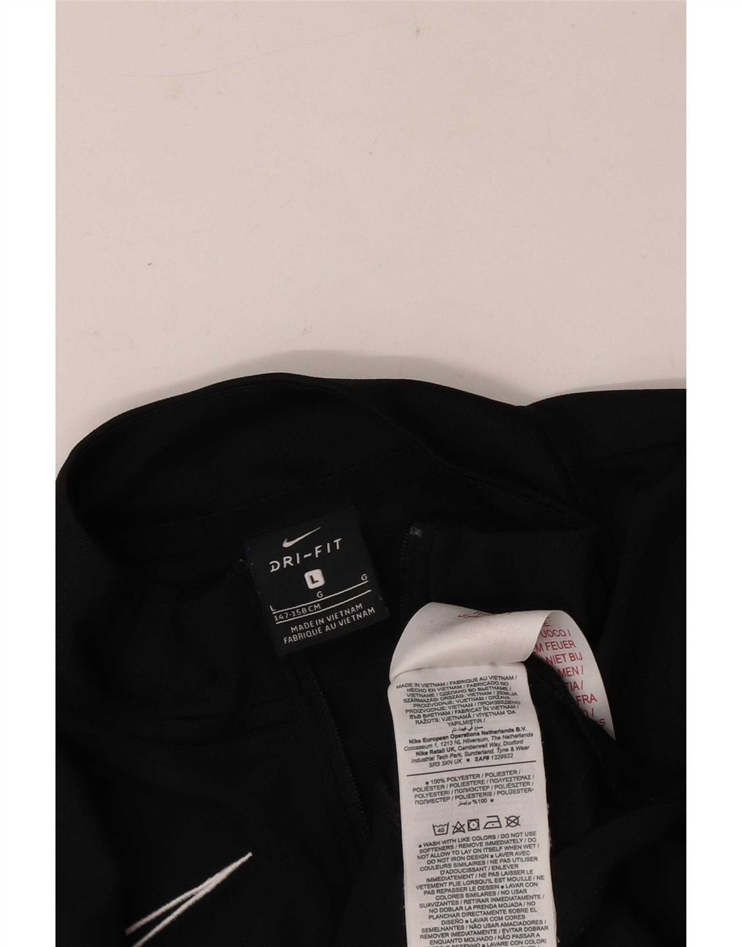 Nike Boys Dri Fit Tracksuit Top Jacket 12-13 anos Grande Poliéster Preto
