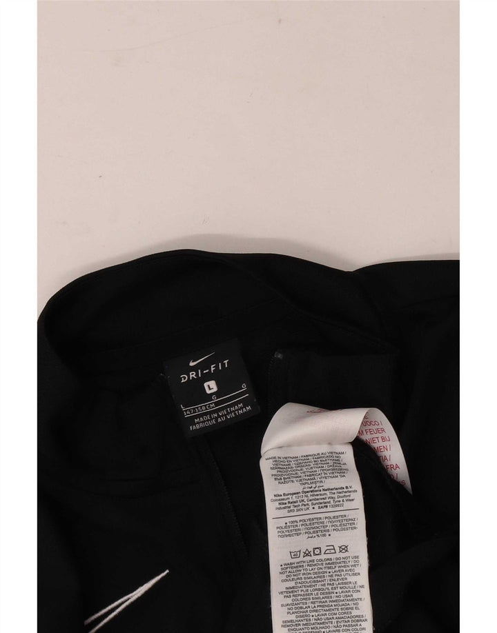Nike Boys Dri Fit Tracksuit Top Jacket 12-13 anos Grande Poliéster Preto